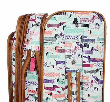 Lily Bloom Luggage 24" Expandable Design Pattern Suitcase With Spinner Wheels For Woman (24in, Totally Paw Some) - color: Totally Paw Some