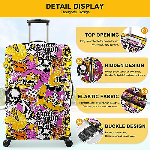Luggage Cover for Suitcase Protector Fits 20 24 28 Inch Suitcases - color: Pink