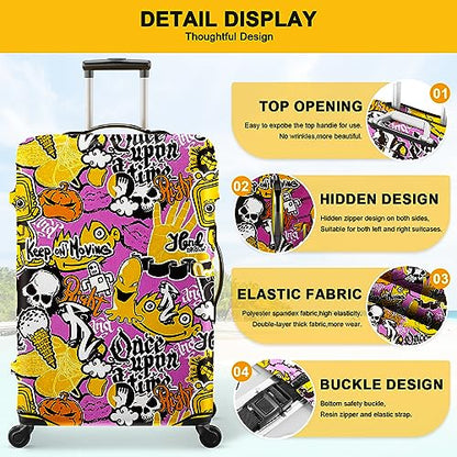 Luggage Cover for Suitcase Protector Fits 20 24 28 Inch Suitcases - color: Pink