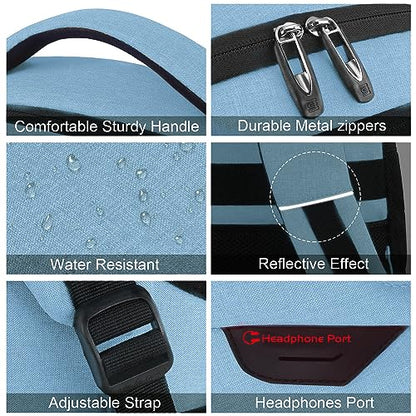 Volher Laptop Backpack,Business Travel Anti Theft Slim College Backpack - color: Pale Blue, size: 15.6 Inch, style: Laptop
