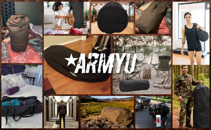Giant Military Duffle Bag – Black 50" Heavy Duty Canvas Zipper Oversized Bag for Camping, Travel, Gear & Storage