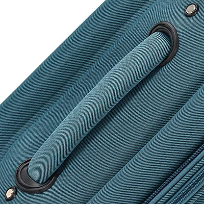 Softside Luggage Expandable 3 Piece Set Suitcase Upright Spinner Softshell Lightweight Luggage Travel Set (Green) - color: Green