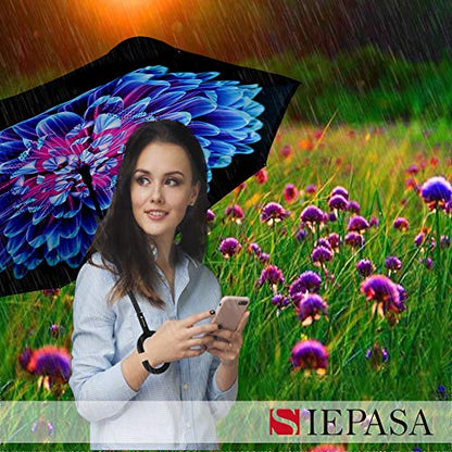 SIEPASA 49/56 Inch Inverted Reverse Upside Down Umbrella, Extra Large Double Canopy Vented Windproof Waterproof Stick Golf Umbrellas with C-shape Handle. - color: Orchid, size: 49 Inch