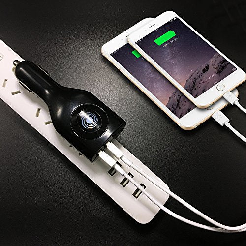 NDLBS 2Pack USB Car Charger, 2-in-1 Portable With Foldable Plug Wall Charger for iPhone X XR XS 7 8 Plus Note 8 9 Galaxy S8 S9 Plus LG Pixel - color: 2Pack Black