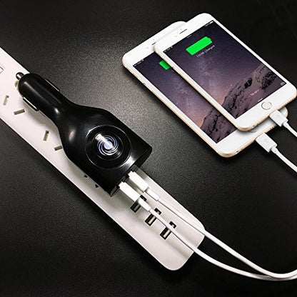 NDLBS 2Pack USB Car Charger, 2-in-1 Portable With Foldable Plug Wall Charger for iPhone X XR XS 7 8 Plus Note 8 9 Galaxy S8 S9 Plus LG Pixel - color: 2Pack Black