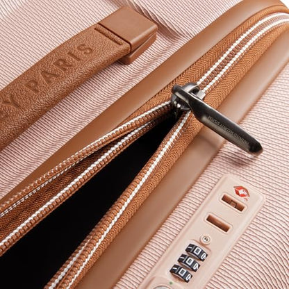 DELSEY PARIS Chatelet Air 2.0 Checked Luggage Trunk 26 Inch, Hardside Polycarbonate Suitcase, Dual-Density Spinner Wheels, TSA Lock, Blush Pink - color: Blush Pink, size: Checked-26 Inch Trunk