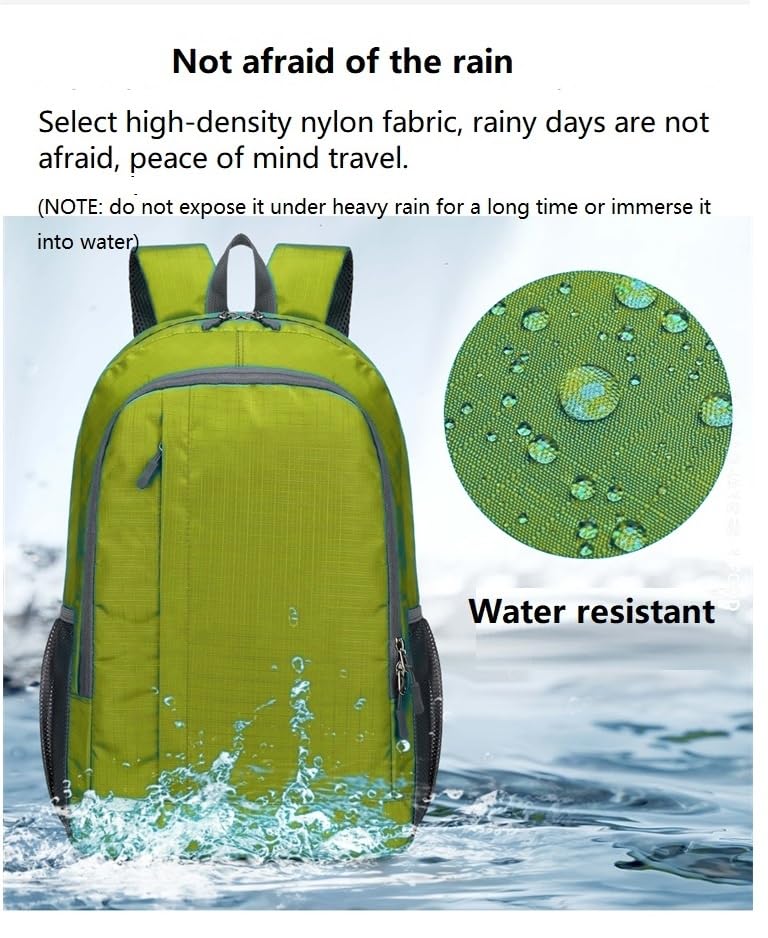 Ultra Packable Hiking Backpack, Foldable Travel Daypack, 25L - color: Green