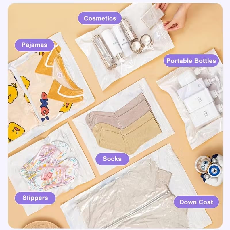 Travel Compression Bags Hand Roll No Air Pump Transparent Towels Socks Cosmetics Compact Space-Saving Suitcase Closet, 13.78inX17.71in - color: 13.78inX17.71in