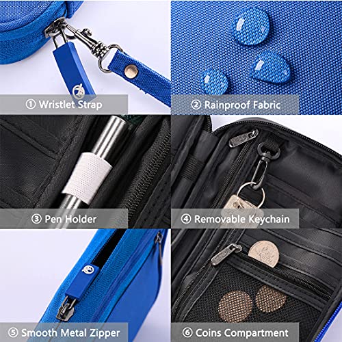 VanFn RFID Travel Passport Wallet, Family Passport Holder, Trip Document Organizer P.Travel Series (Nylon - Blue) - color: Blue