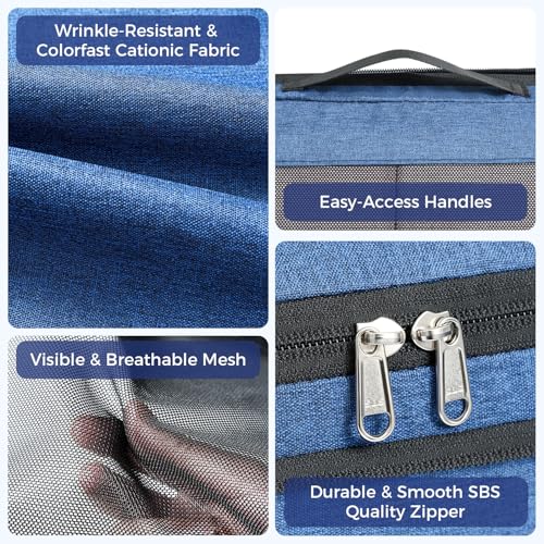 BAGAIL Compression Packing Cubes for Travel Essentials, 8 Set-Navy - color: Navy, size: 8 Set