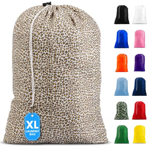 Handy Laundry XL Nylon Laundry Bag 30"x40", 60 lb Capacity, Leopard - color: Leopard, size: 30" x 40"