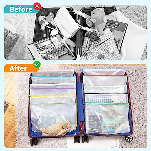Umriox 24 Pack A4 Mesh Zipper Pouch Bags, Document File Organizer Storage - style: A4-24P