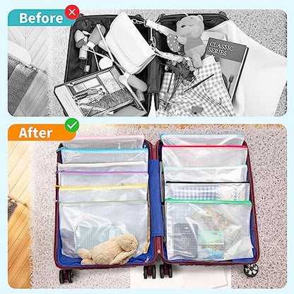 Umriox 24 Pack A4 Mesh Zipper Pouch Bags, Document File Organizer Storage - style: A4-24P