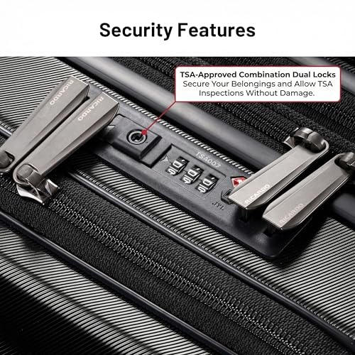 Ricardo Beverly Hills Brentwood Hardside Luggage Collection – Expandable Suitcases with Wheels and TSA Lock, 3-Piece Set with FastAccess Carry-on, Onyx - color: Onyx, size: 3-Piece Set (21" FastAccess Carry-on, 25" & 29")