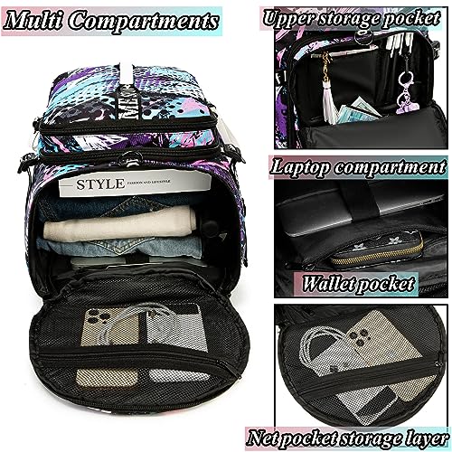 Gym Duffle Bag Backpack,4‑Way Waterproof with Shoe Compartment Travel Hiking Laptop - color: Multicolor