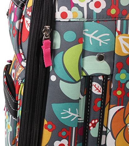 Lily Bloom Design Pattern 28" Luggage Softside Expandable With Double Spinner Wheels, Large Lightweight Suitcase Checked Bag For Women - color: Bliss