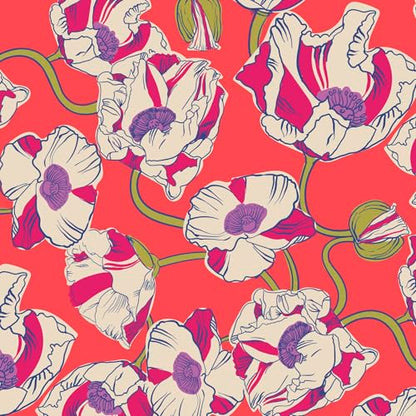 Vera Bradley 여성용 페더웨이트 로먼 슬링 백팩, 소용돌이 치는 양귀비, 원사이즈 - color: 소용돌이 치는 양귀비