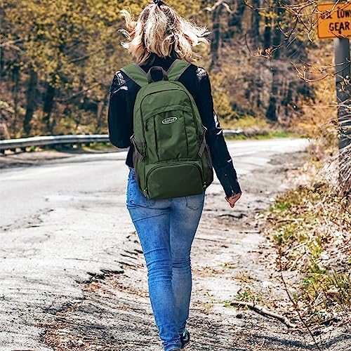 G4Free 40L Lightweight Packable Hiking Backpack, Waterproof Travel Daypack - color: Green