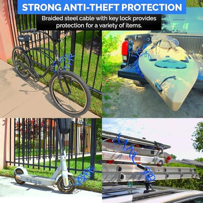 DocksLocks Coiled Security Cable Lock (5' to 25’ Lengths) with Keys, 25ft - size: 25ft