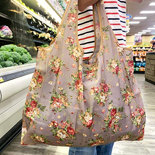 allydrew Large Foldable Tote Nylon Reusable Grocery Bags, Cutie Animals - color: Cuttie Animals