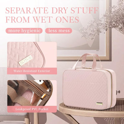 HOTOR Hanging Travel Toiletry Bag Women Men Essentials Pale Pink - color: Pale Pink, size: Large