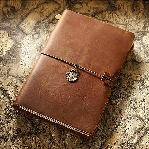 Genuine Leather TN Travel Notebook Protective Cover Journal Sketchbook Planner Agenda Diary Personal Organizers Noteboo (Brown A5) - color: Brown A5