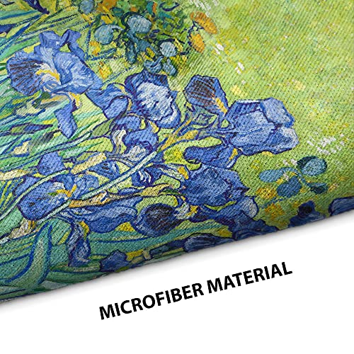 WIRESTER Set of 3 Polyester Sunglasses Pouch, Eyeglasses Soft Case with Drawstring Closure - color: Mulberry, Irises, Vase With Pink Roses Van Gogh