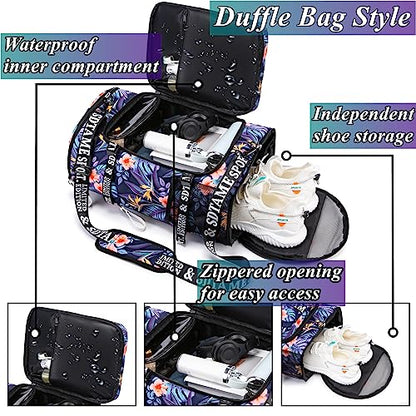 Gym Duffle Bag Backpack,4‑Way Waterproof with Shoe Compartment Travel Hiking Laptop - color: Orange