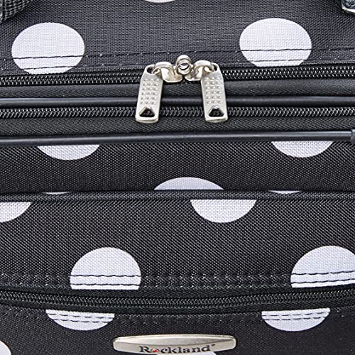 Rockland Fashion Softside Upright Luggage Set,Expandable, Telescopic Handle, Wheel, Black Dot, 2-Piece (14/19) - color: Black Dot, size: 2 Piece (19"/14" Tote)