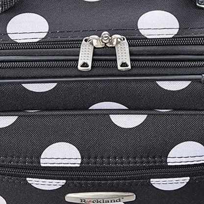 Rockland Fashion Softside Upright Luggage Set,Expandable, Telescopic Handle, Wheel, Black Dot, 2-Piece (14/19) - color: Black Dot, size: 2 Piece (19"/14" Tote)