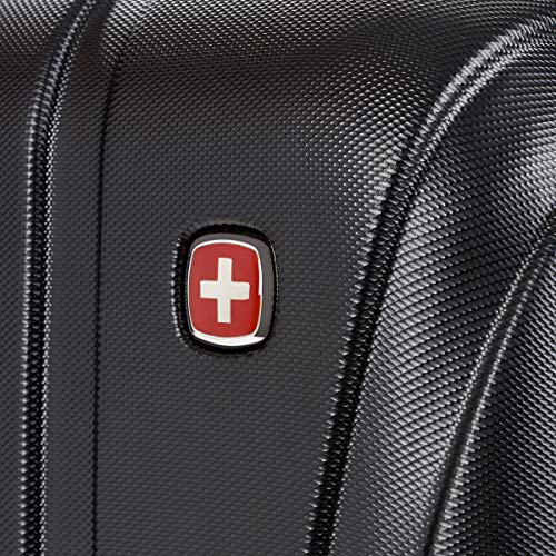 SwissGear 7585 Hardside Expandable Luggage with Spinner Wheels, Black, Checked-Medium 23-Inch - color: Black, size: Checked-Medium 23-Inch