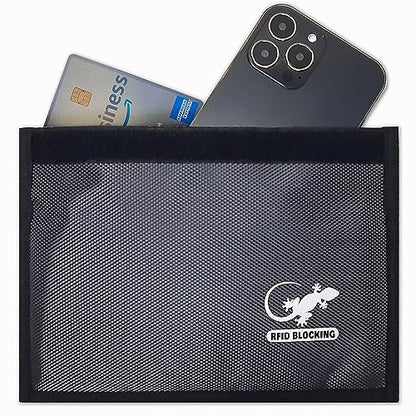 Faraday Bag Anti-Tracking GPS RFID Car Key Signal Blocker Wallet Shielding Pouch Protective Case for Cell Phone Car Key FOB, Data Privacy, Electronic Device Security (DARK GREY - NYLON) - color: DARK GREY - NYLON