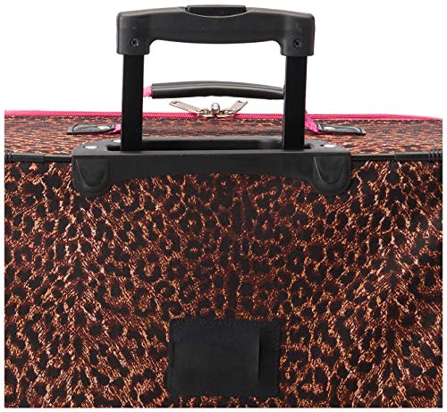 Rockland Vara Softside 3 Piece Upright Luggage Set, Expandable, (20"/28"/22" Rolling Duffel), Pink Leopard - color: Pink Leopard