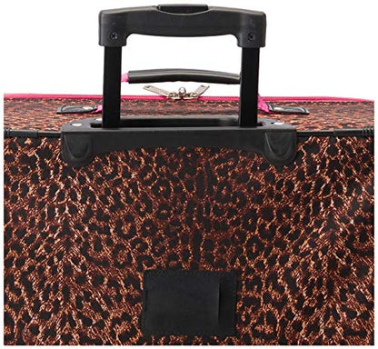 Rockland Vara Softside 3 Piece Upright Luggage Set, Expandable, (20"/28"/22" Rolling Duffel), Pink Leopard - color: Pink Leopard