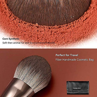 Professional Makeup Brush Set, Eigshow Makeup Brushes Perfect for Foundation Face Powder Blending Blush Bronzer Eyeliner Eye Shadow Brows with Case, Best Gift for Women, Travel Kit(PRO 18pcs Coffee) - color: Coffee