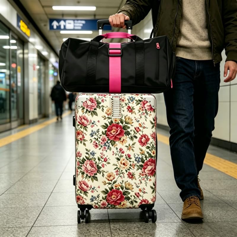 Adjustable Luggage Straps - color: 2pcs pink