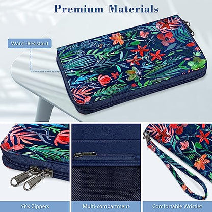 FINTIE Family Passport Holder Wallet Travel Document Organizer Clutch Bag - color: Jungle Night