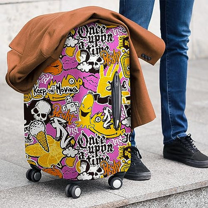 Luggage Cover for Suitcase Protector Fits 20 24 28 Inch Suitcases - color: Pink