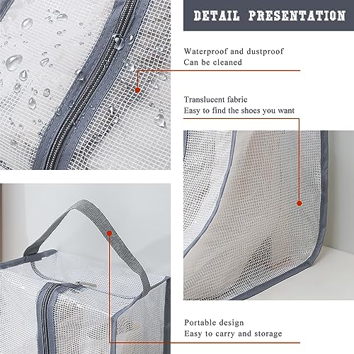 Fazhongfa Travel Bags for Luggage Packing, Clear Stackable Storage Dust Waterproof Shoe Bags in Closet 2 Set Hanging Bags (Clear Gray-Thigh Boot) - style: Clear Gray-thigh Boot