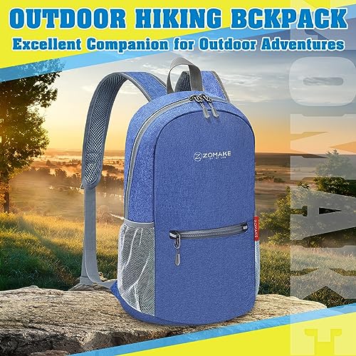 ZOMAKE Lightweight Packable Backpack, 10L Small Foldable Daypack for Hiking - color: Dark Blue A5, size: 10L