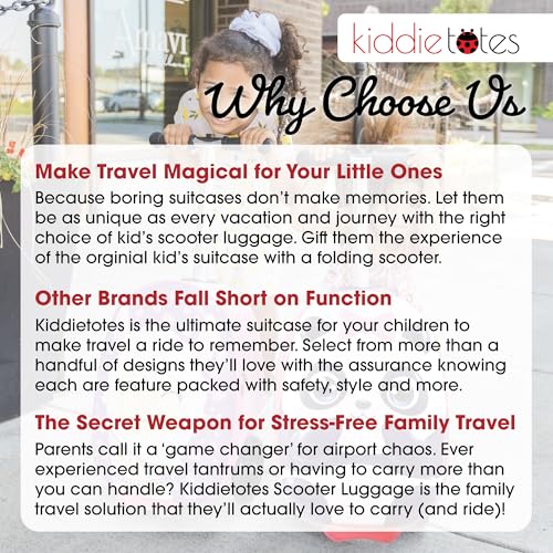 KIDDIETOTES Girls Ride-On Scooter Suitcase, Foldable TSA Carry-On Luggage - style: Panda