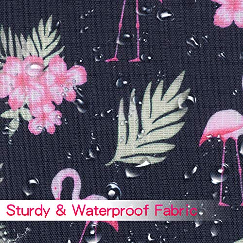 RFID Passport Wallet with Vaccine Card Slot, Family Travel Passport Holder Document Organizer Bag with Wrist & Neck Double Strap - color: RFID-Flamingo