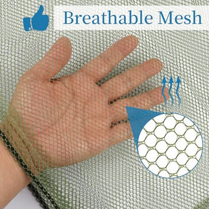 6 Pack Mesh Drawstring Bags with Lock, 14x17 for Gym, Beach, Laundry - color: Green