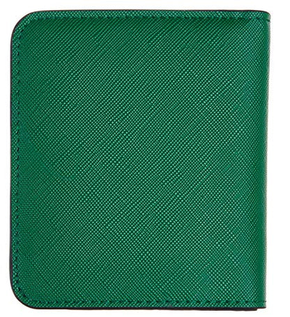 Toughergun Women’s Small Slim Leather Wallet with RFID Protection, Compact Bifold Mini Purse with Clear ID Window - color: CH Green