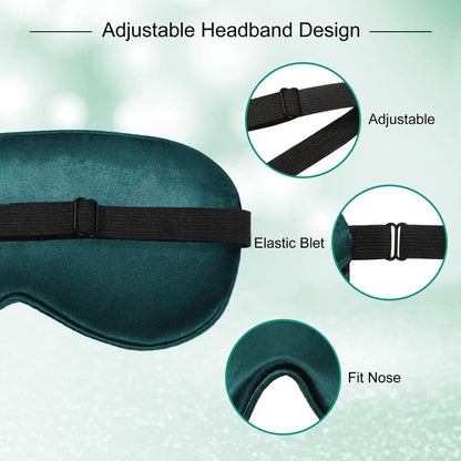 BBTO 4 Pack Silk Sleep Eye Mask, Black, Navy Blue, Dark Green, Gray - color: Black, Navy Blue, Dark Green, Gray