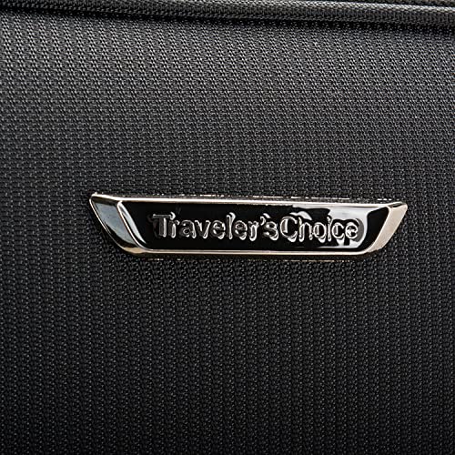 Traveler's Choice Lares Softside Expandable Luggage with Spinner Wheels, Black, Checked 26-Inch - color: Black, size: Checked (26-Inch)