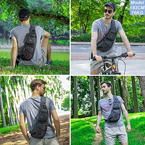 NICGID Sling Bag Chest Shoulder Backpack Crossbody Daypack for Men Women - color: Dark Green-1