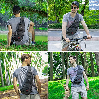 NICGID Sling Bag Chest Shoulder Backpack Crossbody Daypack for Men Women - color: Army Green-1