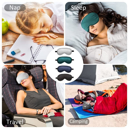 BBTO 4 Pack Silk Sleep Eye Mask, Black, Navy Blue, Dark Green, Gray - color: Black, Navy Blue, Dark Green, Gray