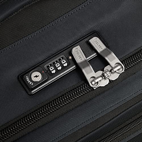 DELSEY PARIS Sky Max 2.0 Softside Expandable Luggage with Spinner Wheels, Black, Checked-Medium, 24 Inch - color: Black, size: Checked-Medium, 24 Inch
